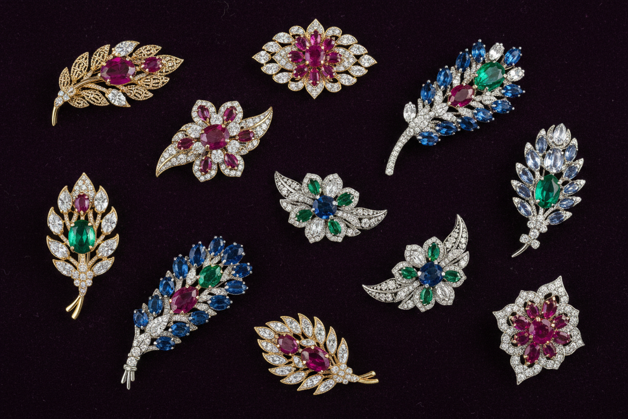 Gemstone Brooches