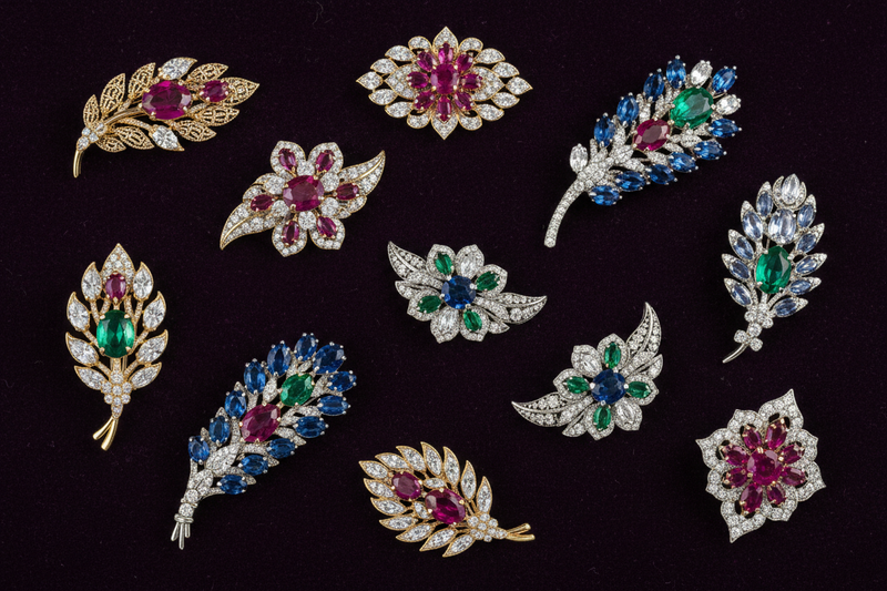 Gemstone Brooches