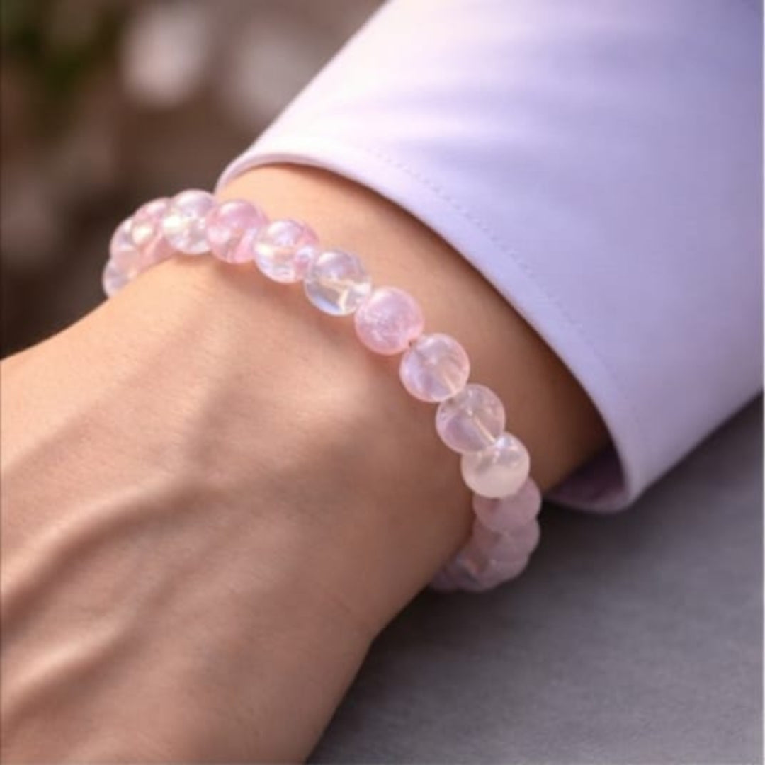 Natural Rose Quartz + Sphatik Bracelet