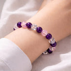 Natural Amythyst+ Rose Quartz+ Clear Quartz Bracelet