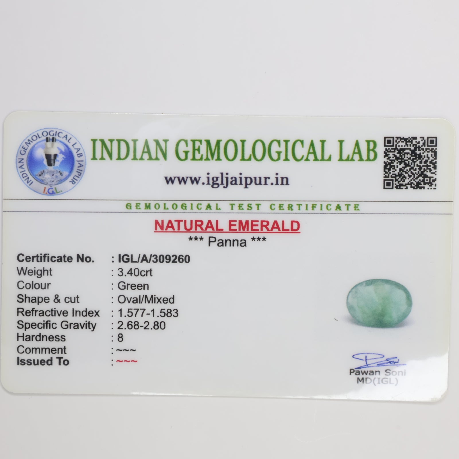Natural Emerald 3.40ct