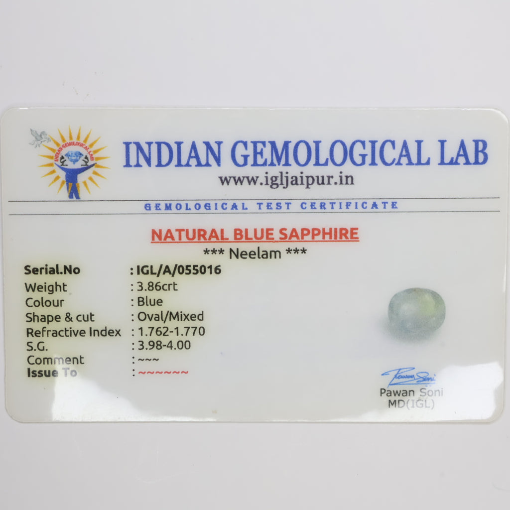Natural Blue Sapphire Ceylon 3.86ct