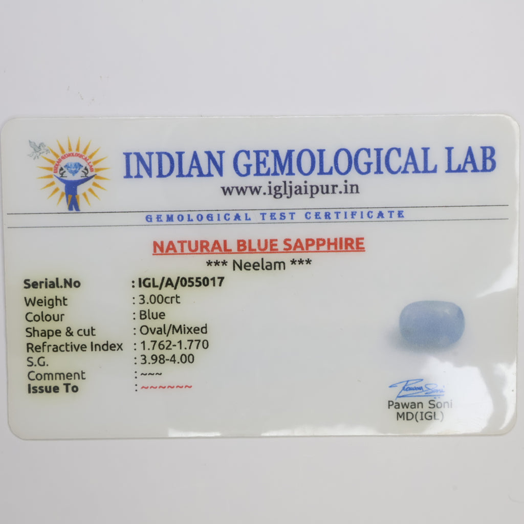 Natural Blue Sapphire Ceylon 3.00ct