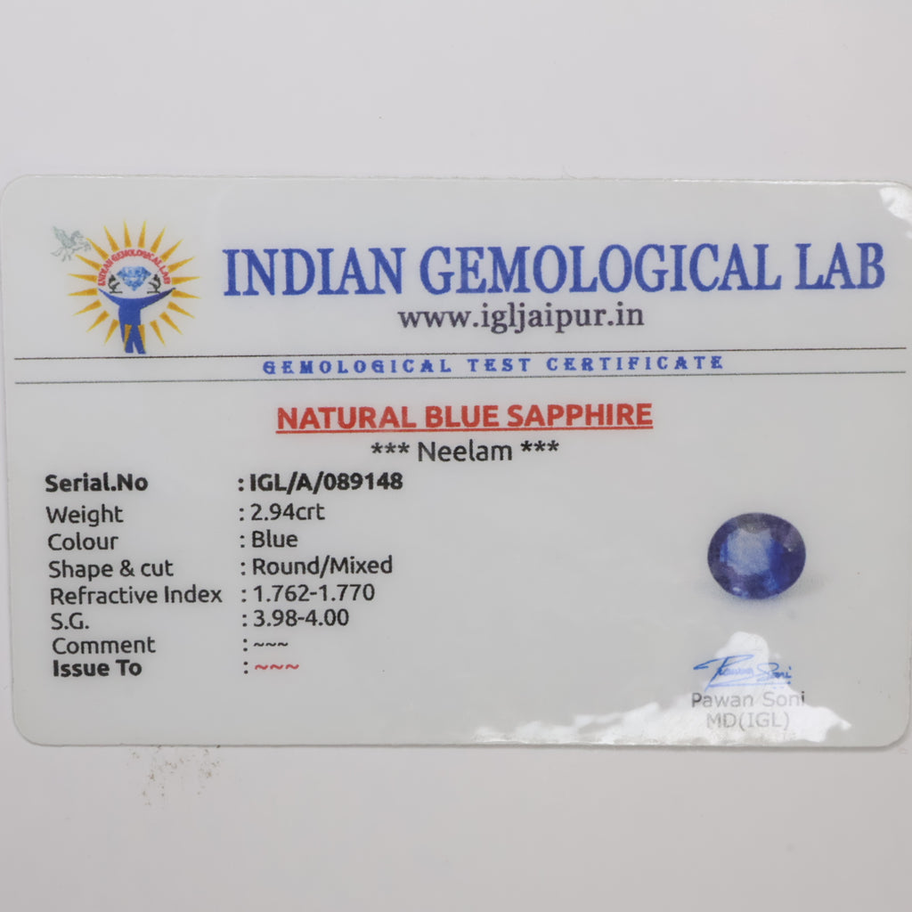 Natural Blue Sapphire 2.94ct