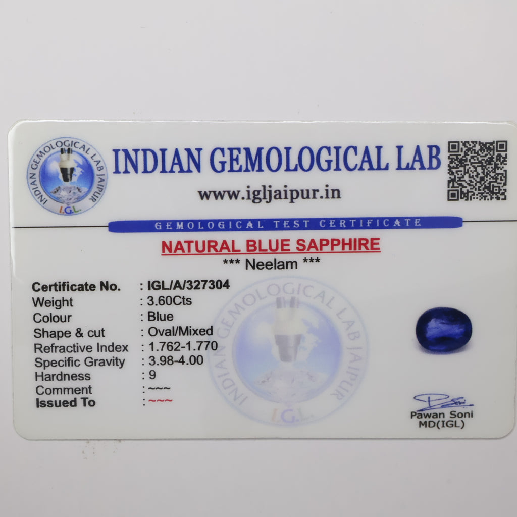 Natural Blue Sapphire 3.60ct