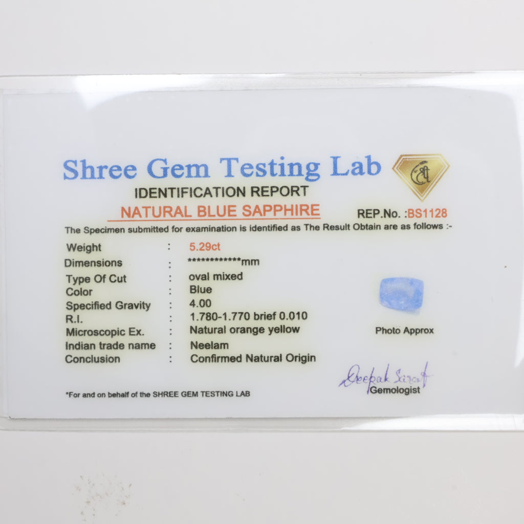 Natural Blue Sapphire Ceylon 5.29ct