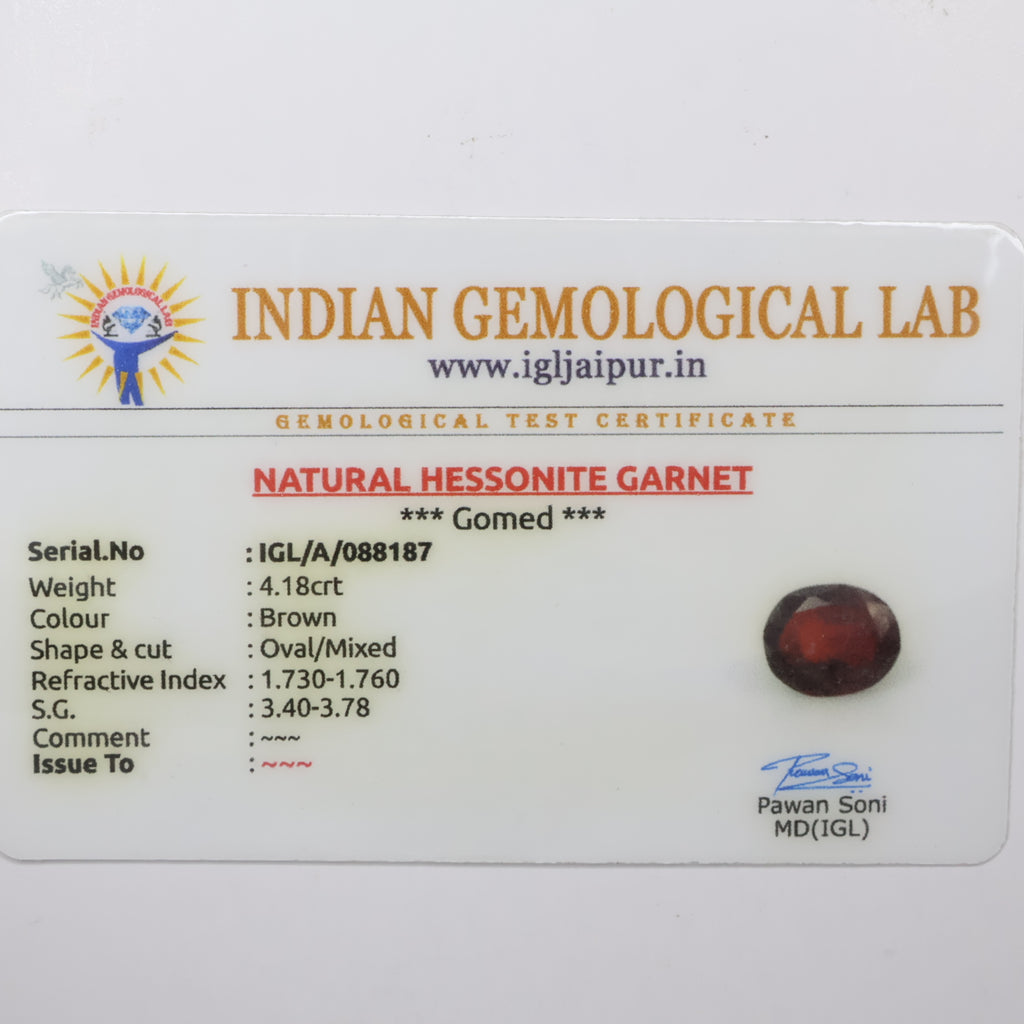 Natural Hessonite (Gomed) 4.18ct