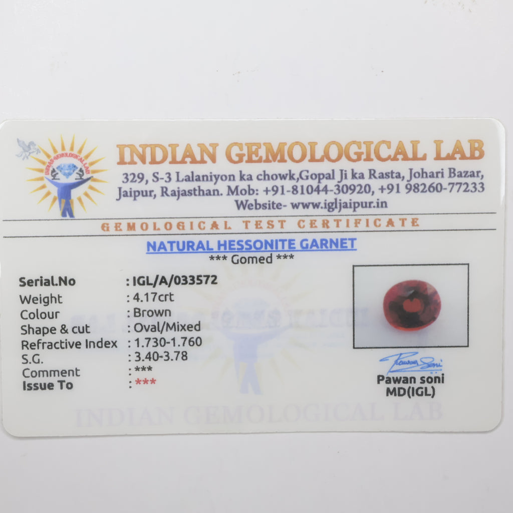 Natural Hessonite (Gomed) Ceylon 4.17ct