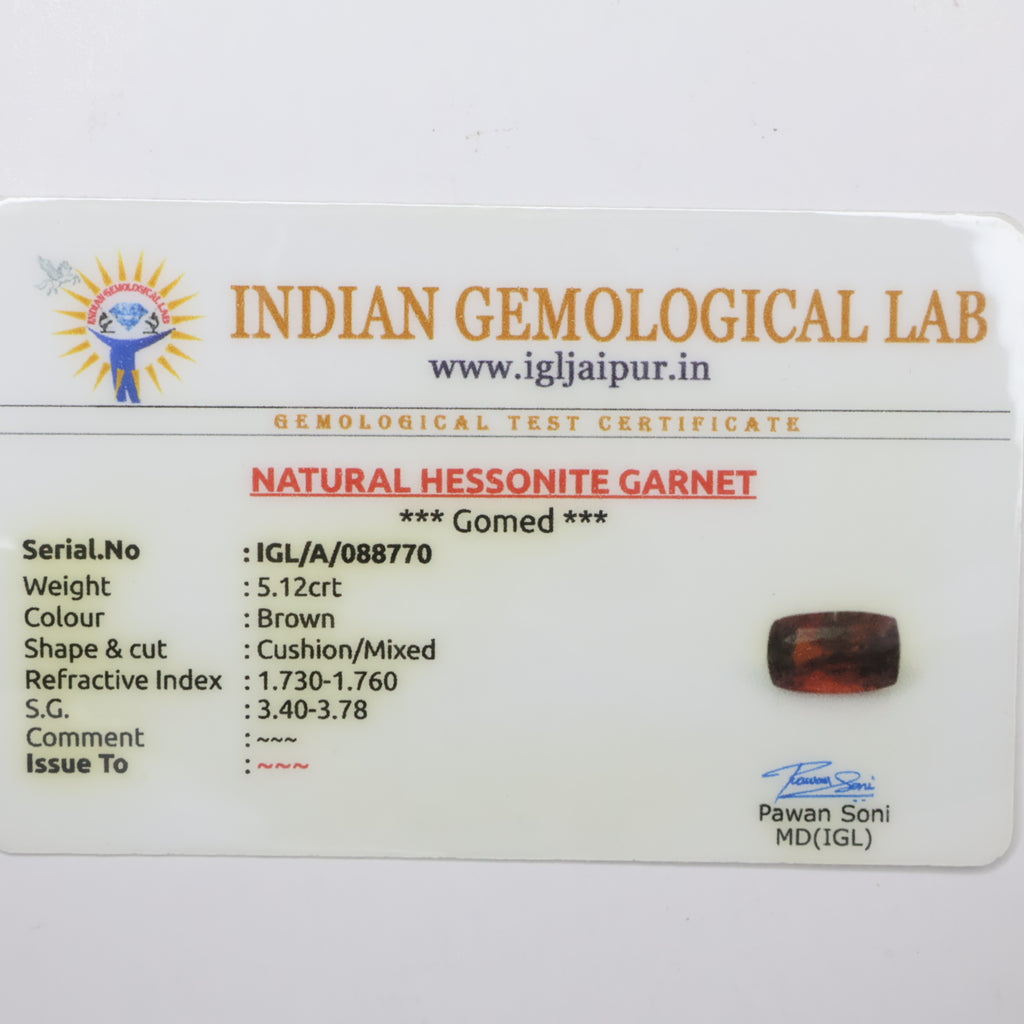Natural Hessonite (Gomed) Ceylon 5.12ct