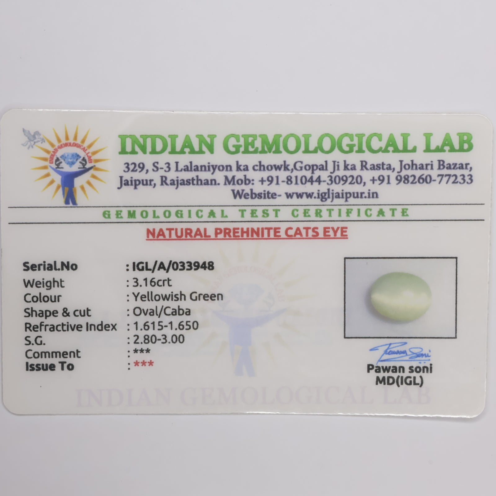 Natural Cat's Eye 3.16ct