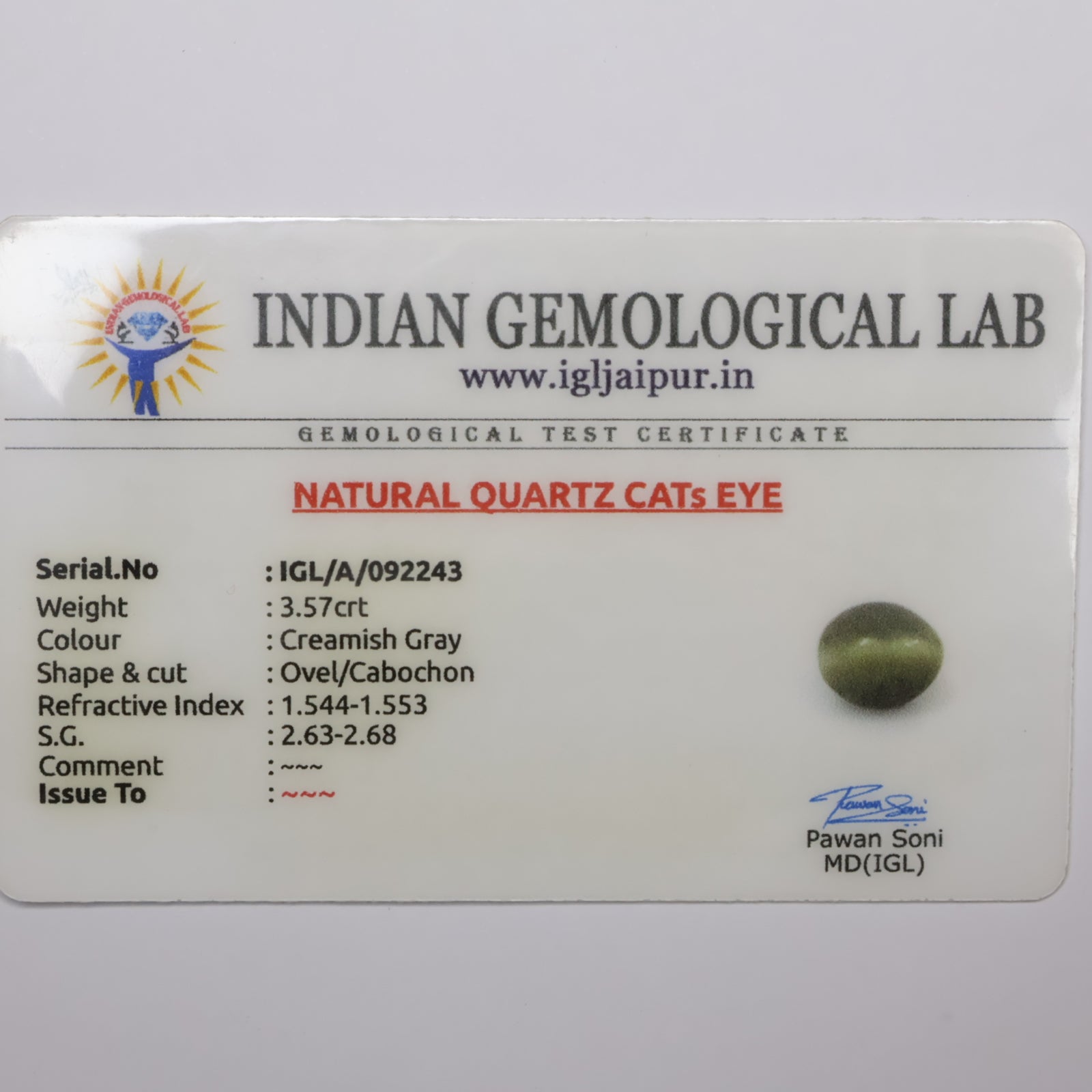 Natural Cat's Eye 3.57ct