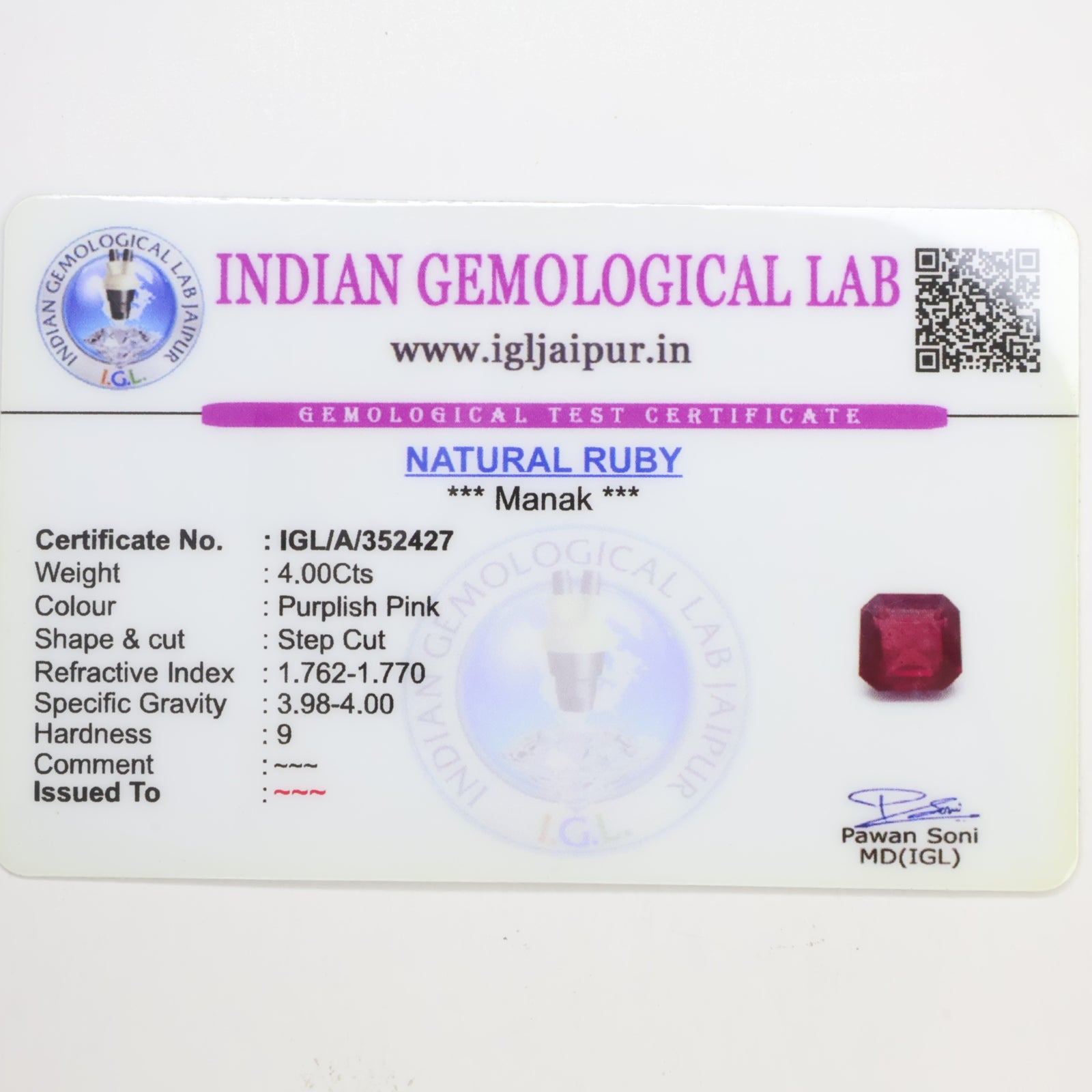 Natural Ruby 4.00ct