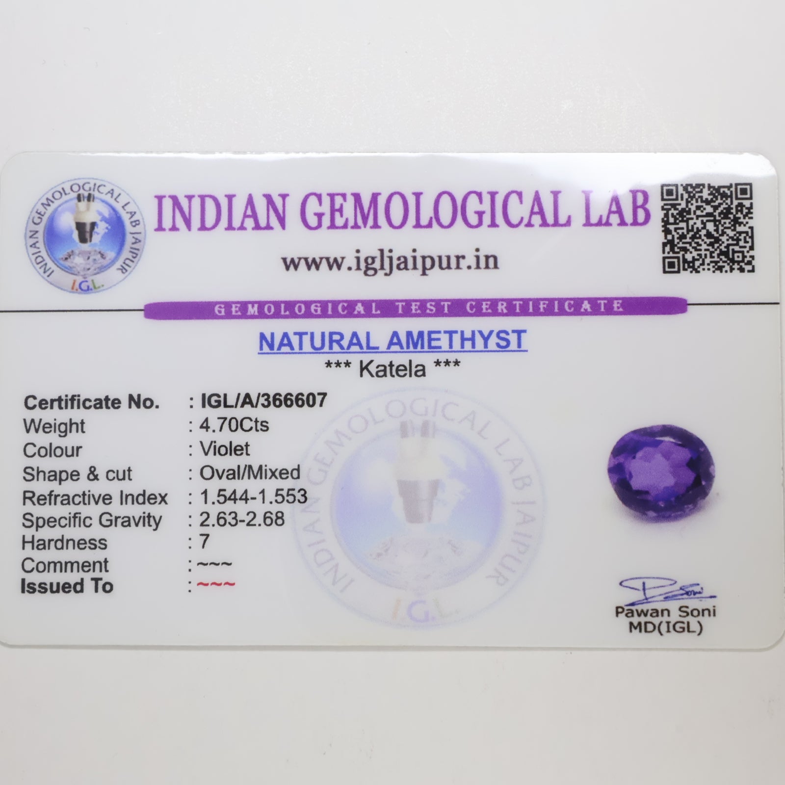 Natural Amythyst 4.70ct