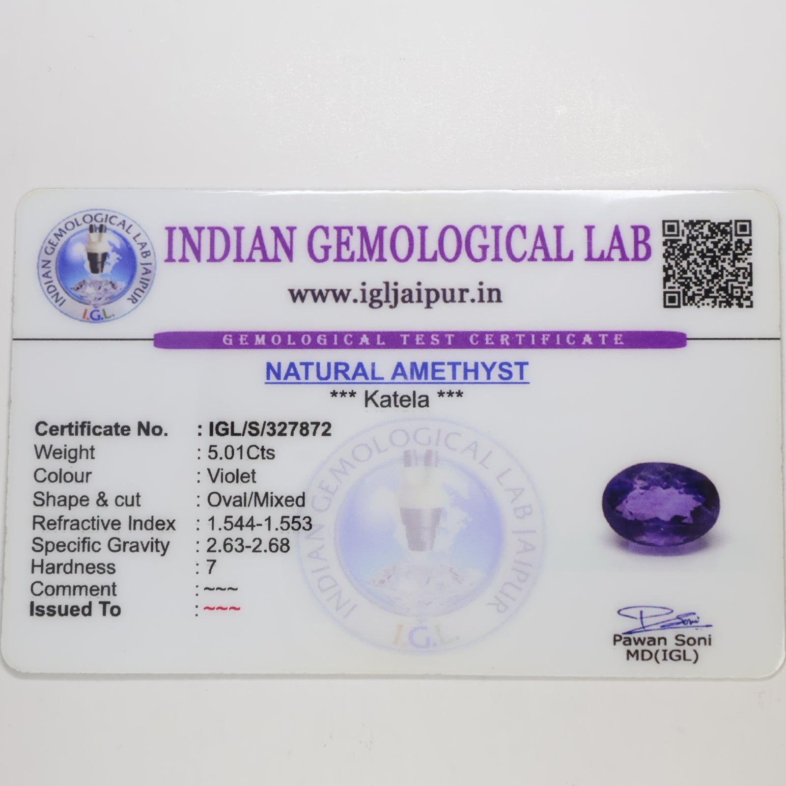 Natural Amythyst 5.01ct