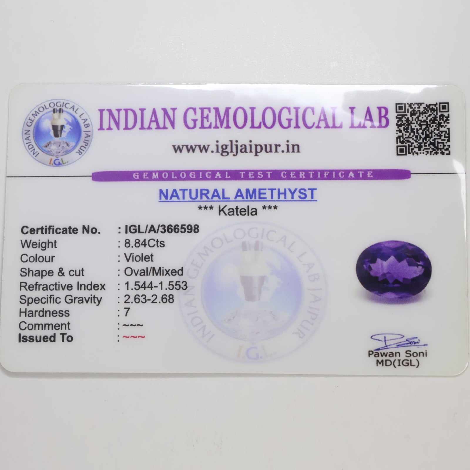Natural Amythyst 8.84ct