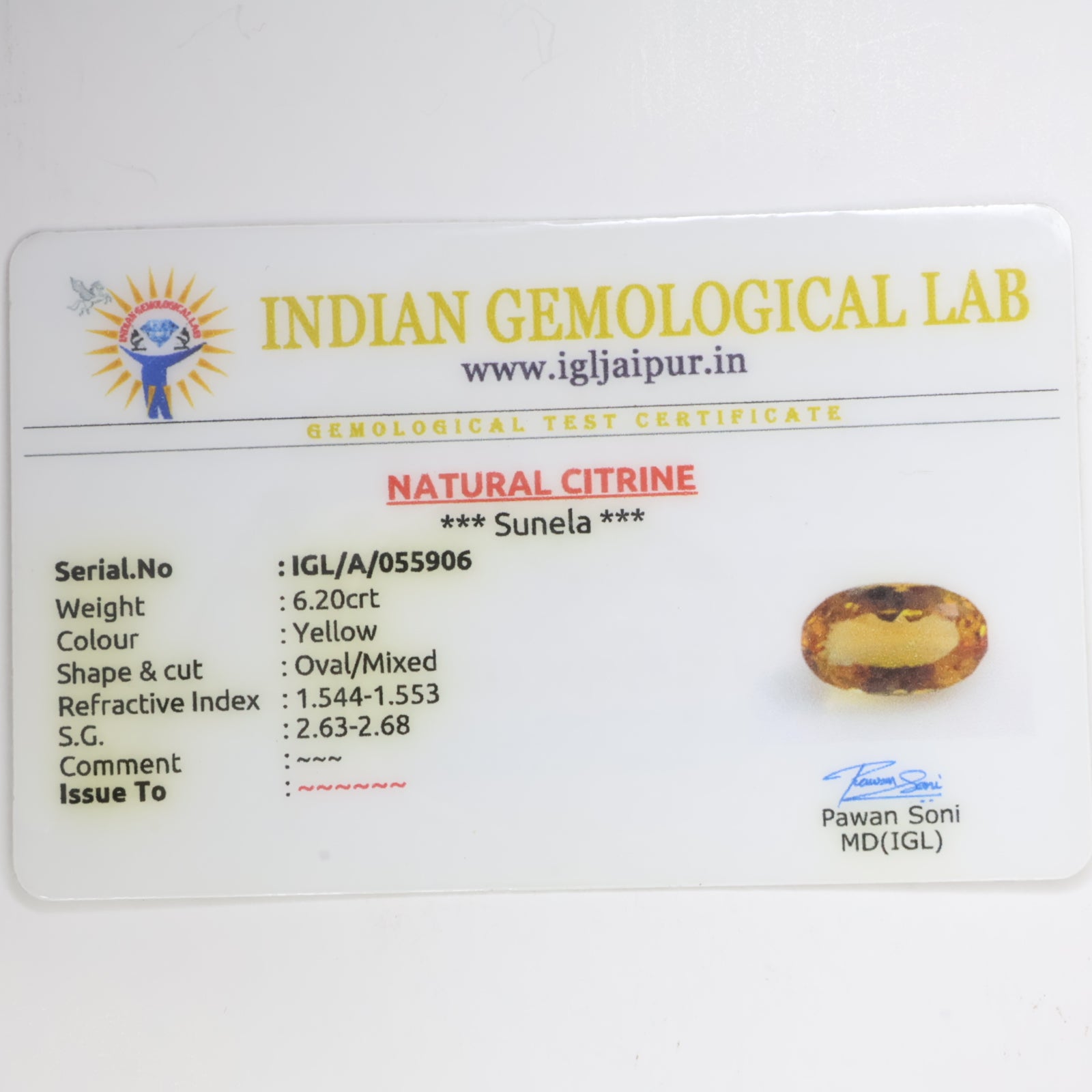 Natural Citrine 6.20ct