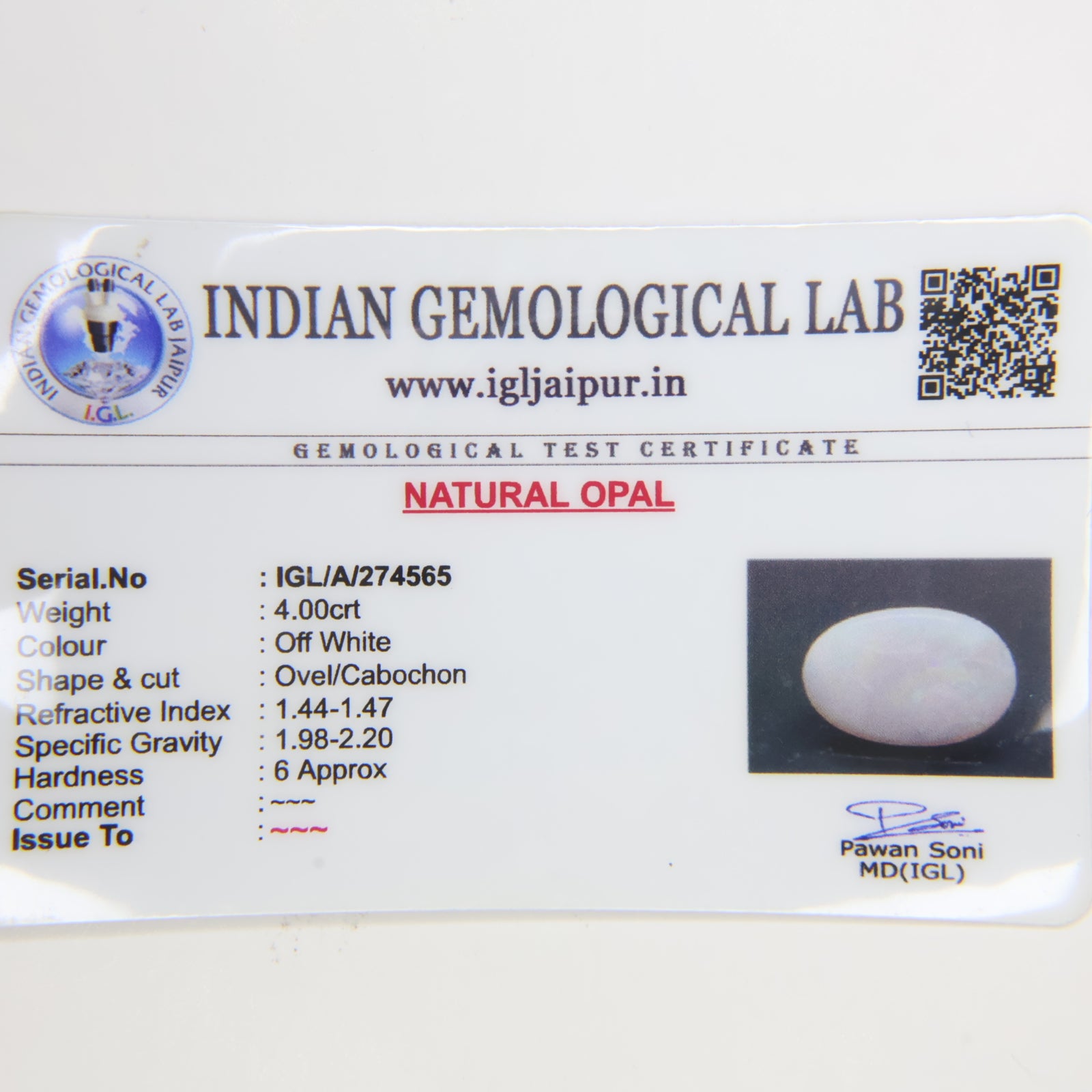 Natural Opal 4.00ct