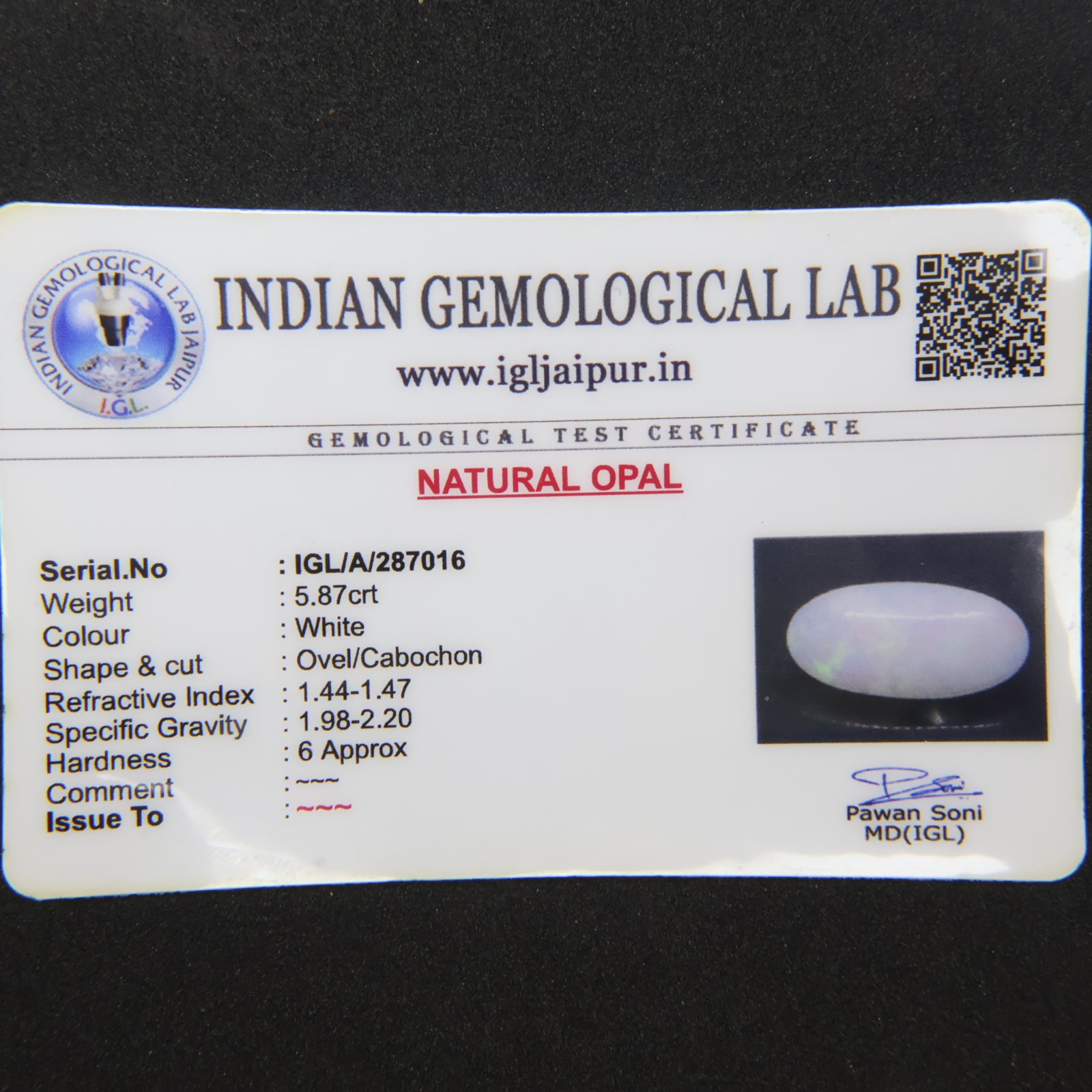 Natural Opal 5.87ct