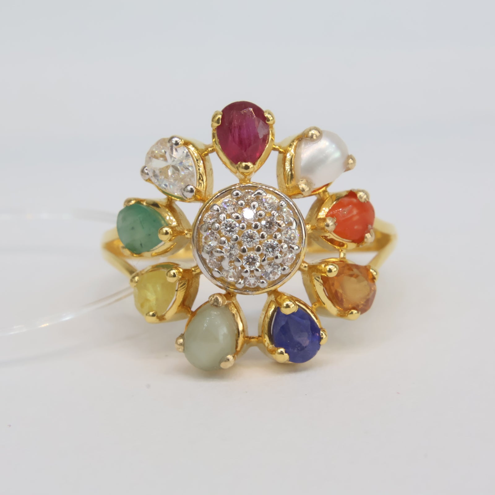 Navratna Gold Ladies Ring