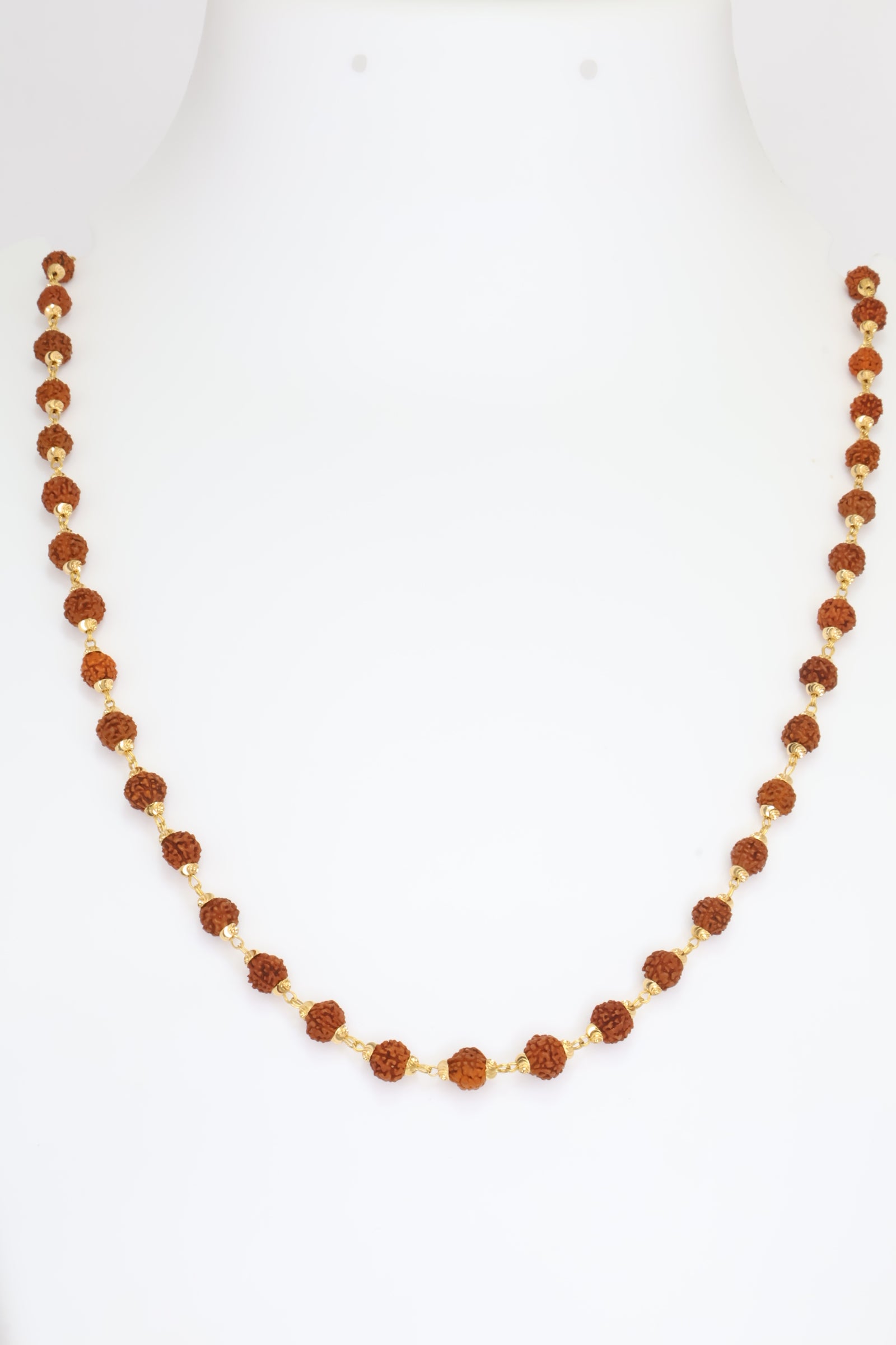 Natural Rudraksha Mala In Gold