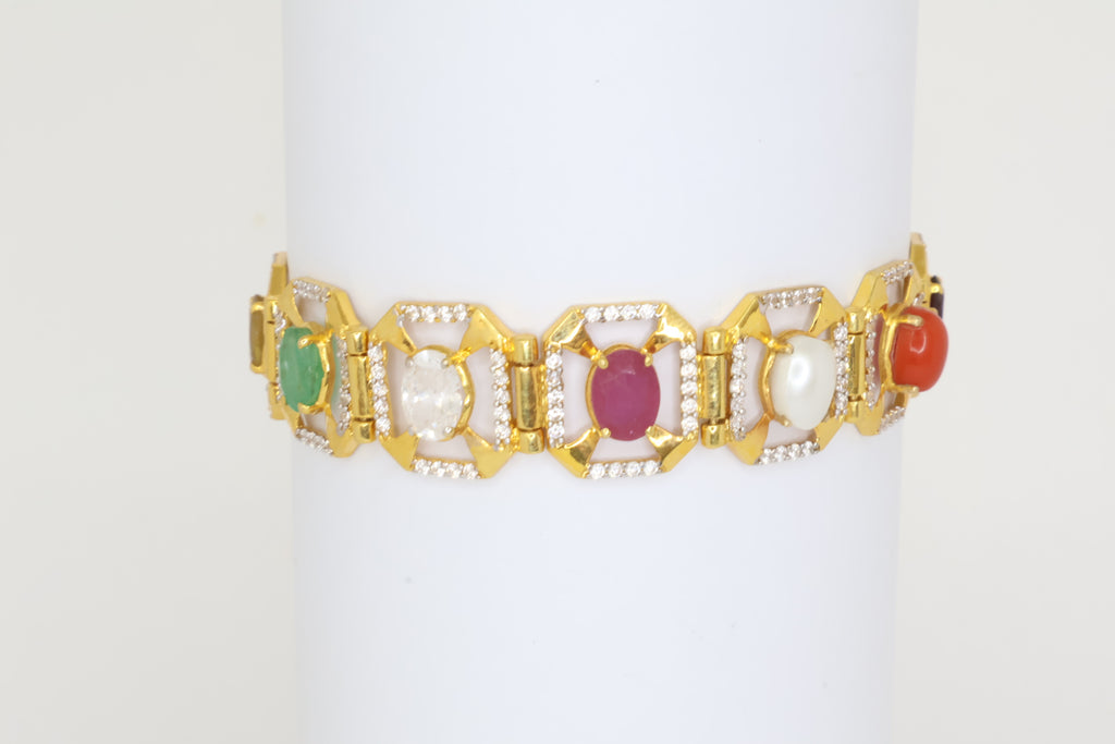 Navratna Gold Unisex Bracelet