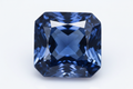 blue sapphire in square shap and light background